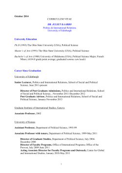 Foreign Policy Analysis - Scottish Graduate School of Social Science