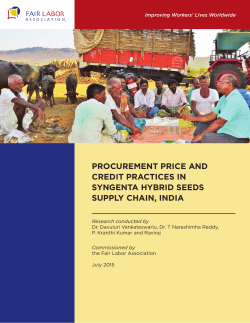 Procurement Price and credit Practices in syngenta Hybrid seeds