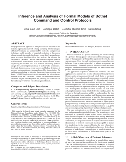 Inference and Analysis of Formal Models of Botnet