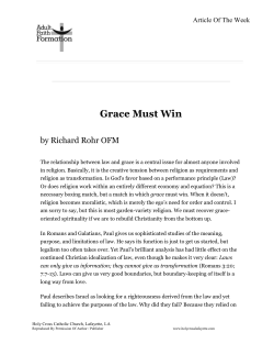 Article Of The Week Grace Must Win by Richard Rohr OFM The