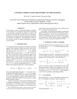 A GENERAL FORMULATION FOR SUPPORT VECTOR MACHINES