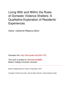 Living With and Within the Rules of Domestic Violence Shelters: A