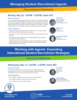 Managing Student Recruitment Agents Working with Agents