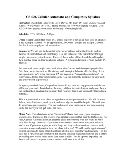 CS 470, Cellular Automata and Complexity Syllabus