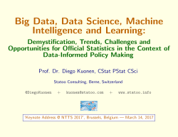 Big Data, Data Science, Machine Intelligence and Learning: