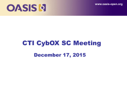 OASIS CTI CybOX SC Meeting
