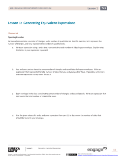 Grade 7 Mathematics Module 3, Topic A, Lesson 1