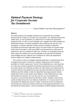 Optimal Payment Strategy for Corporate Income Tax Instalments