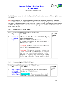 Accrual Balance Update Report - Core-CT
