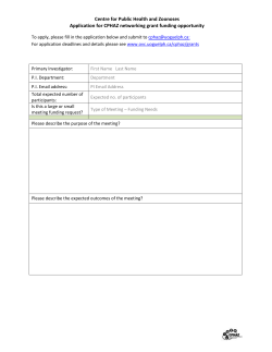 Centre for Public Health and Zoonoses Application for CPHAZ