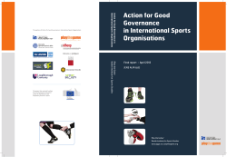 Action for Good Governance in International Sports Organisations