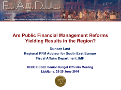 New Fiscal ROSCs and PEFA Assessments: Two