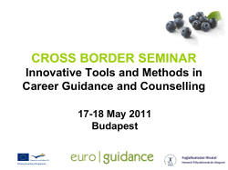 CROSS BORDER SEMINAR Innovative Tools and Methods in