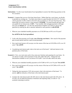 Assignment 13-1 Loan Amortization Activity