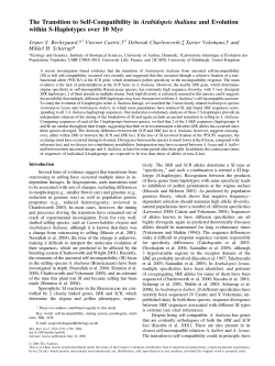 The Transition to Self-Compatibility in Arabidopsis thaliana and