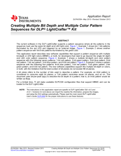 Creating Multiple Bit Depth and Multiple Color Pattern Sequences