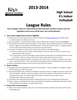 1.1. Online waivers are to be submitted prior to team`s first game