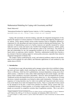 Mathematical Modeling for Coping with Uncertainty and Risk