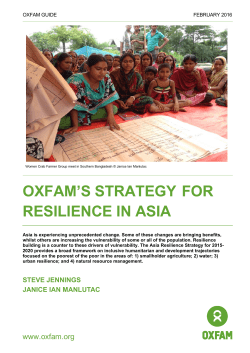 Oxfam`s Strategy for Resilience in Asia