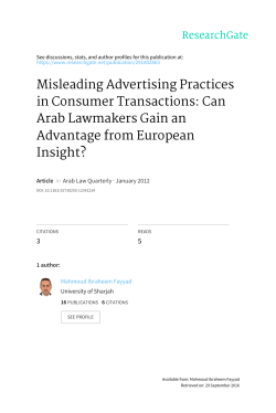 Misleading Advertising Practices in Consumer Transactions: Can