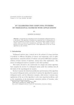 an algorithm for computing inverses of tridiagonal matrices with