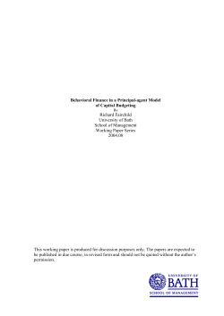 Behavioral Finance in a Principal-agent Model of