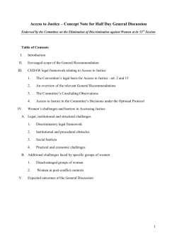 Access to Justice &ndash; Concept Note for Half Day General