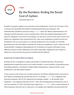 By the Numbers: Ending the Social Cost of Carbon