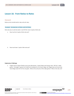 Grade 6 Mathematics Module 1, Topic C, Lesson 16