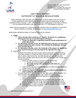 USA FIELD HOCKEY OUTDOOR 7v7 RULES