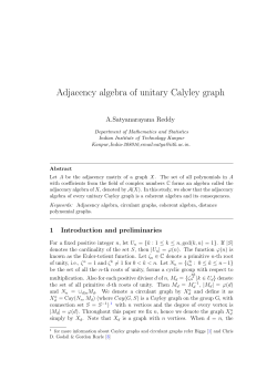 Adjacency algebra of unitary Calyley graph