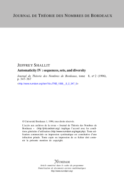 Automaticity IV : sequences, sets, and diversity