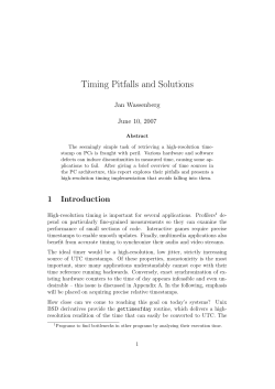 Timing Pitfalls and Solutions
