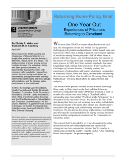 One Year Out: Experiences of Prisoners Returning