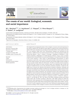 The coasts of our world: Ecological, economic and social importance