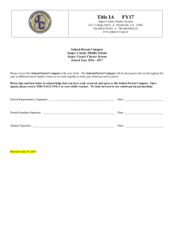 School-Parent Compact - Jasper County Charter System