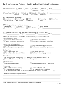 the Quality Yellow Card System Questionnaire