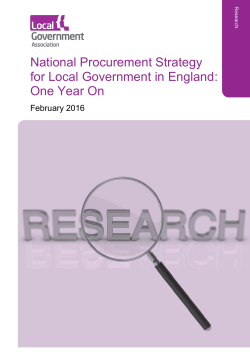 National Procurement Strategy for Local Government in England