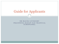 Guide for Applicants