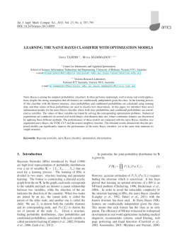 LEARNING THE NAIVE BAYES CLASSIFIER WITH OPTIMIZATION