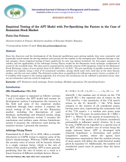 Empirical Testing of the APT Model with Pre