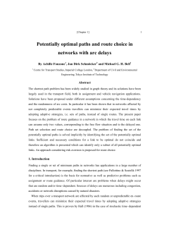 Potentially optimal paths and route choice in networks with arc delays