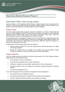 Information Paper: Rule change project
