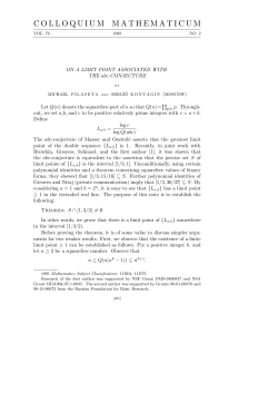 ON A LIMIT POINT ASSOCIATED WITH THE abc