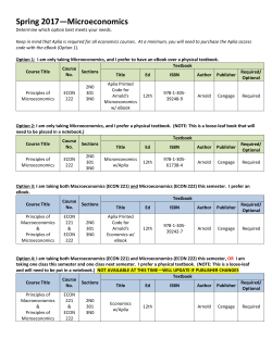 Spring 2017&mdash;Microeconomics