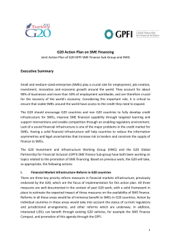 G20 Action Plan on SME Financing Joint A
