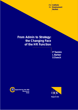 From Admin to Strategy: the changing fae of the HR function