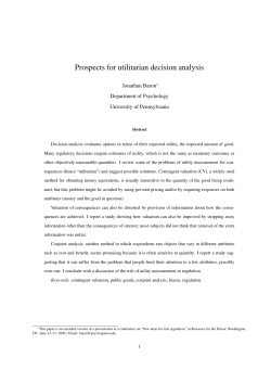 Prospects for utilitarian decision analysis