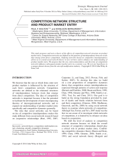 competition network structure and product market entry