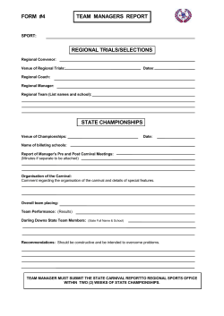 Team managers report - Darling Downs School Sport